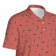 Nantucket Red Polo | Whales, Sails & Sunset Nines