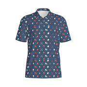 Stars and Stripes polo shirt with patriotic design.