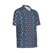 Stars and Stripes Polo shirt with patriotic red, white, and blue details.