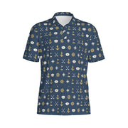 Yacht Club Polo shirt with anchor and ace embroidery.