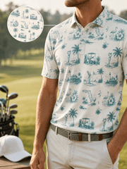 Sunshine State Toile Polo | Florida in Every Stitch