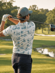 Sunshine State Toile Polo | Florida in Every Stitch