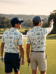 Sunshine State Toile Polo | Florida in Every Stitch