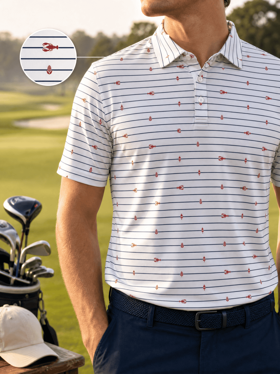 Lobster Stripe Polo | New England's Loudest Flex
